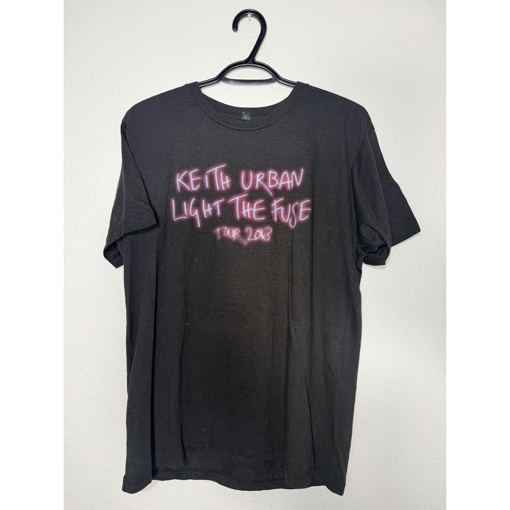 Keith Urban Light The Fuse Tour 2013 Black Graphic T-Shirt Mens Large Tultex